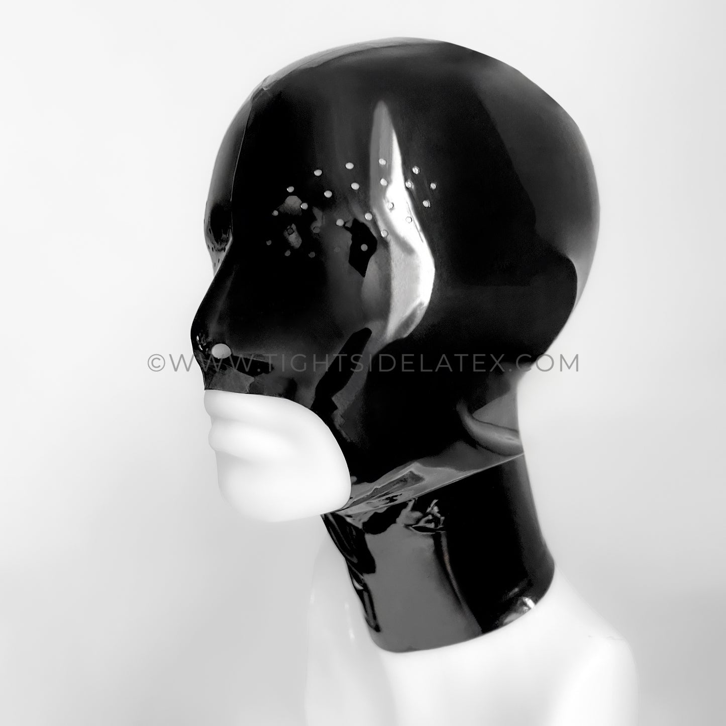 Unisex Latex Mouth and Eyes Hood