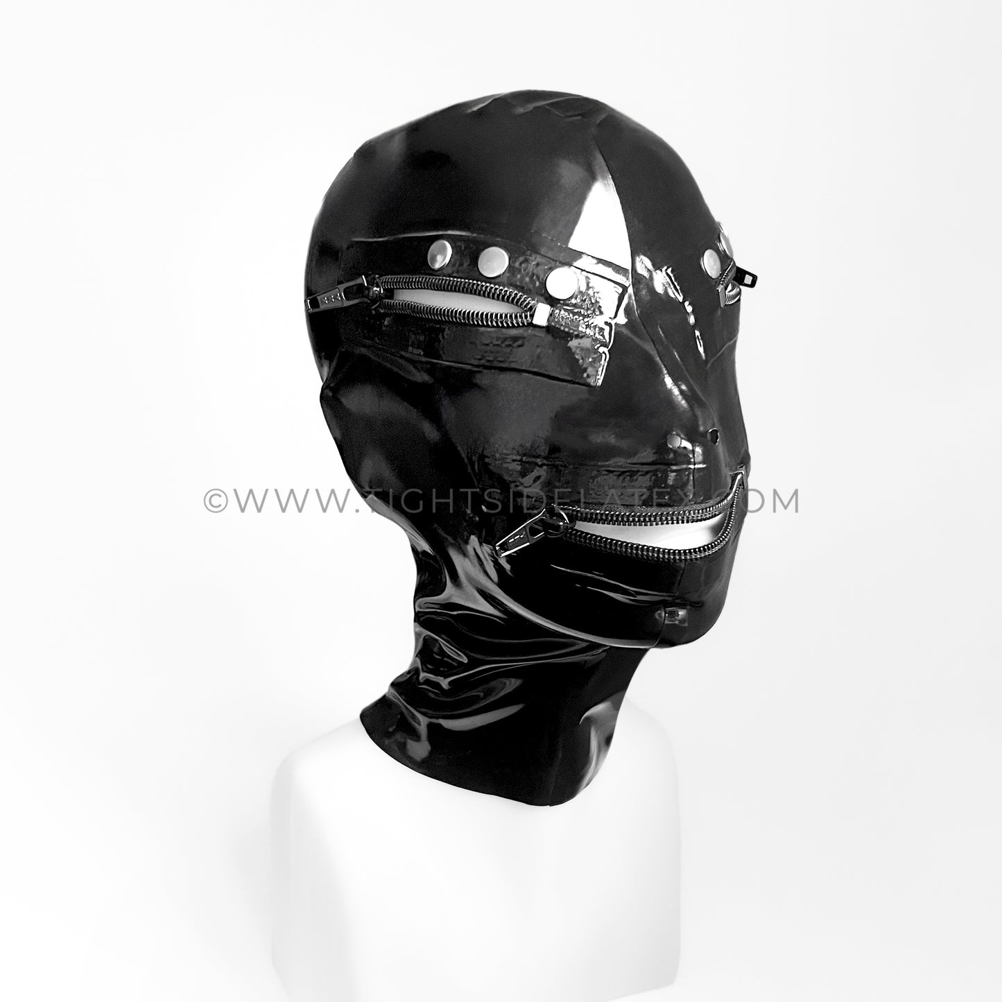 Unisex Latex Zip Hood