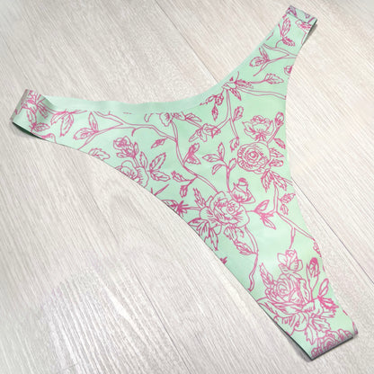 RTS Latex Floral Thong - S