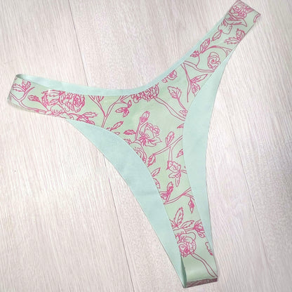 RTS Latex Floral Thong - S