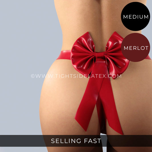 Latex Thong with Bow - SAMPLE SALE