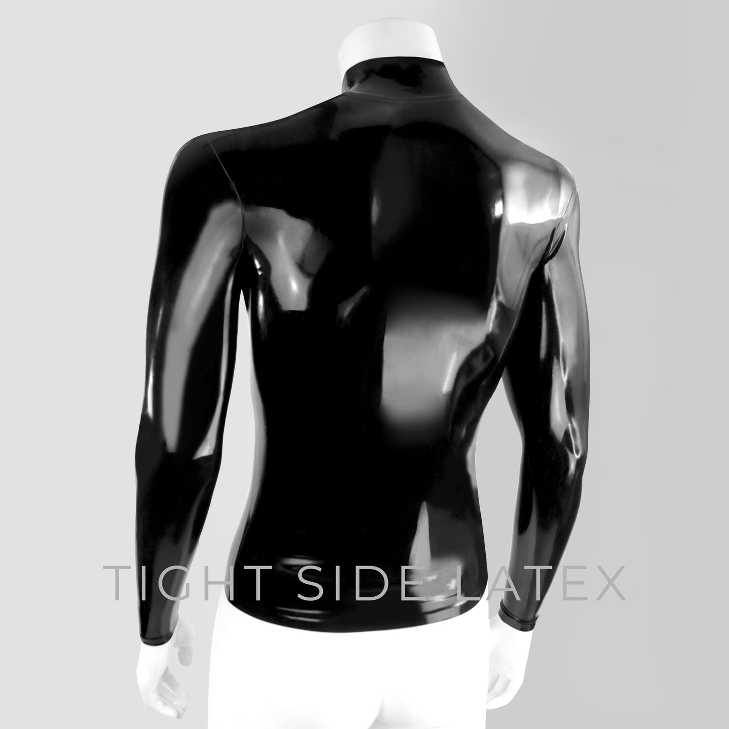 Latex Zip Polo Neck Top