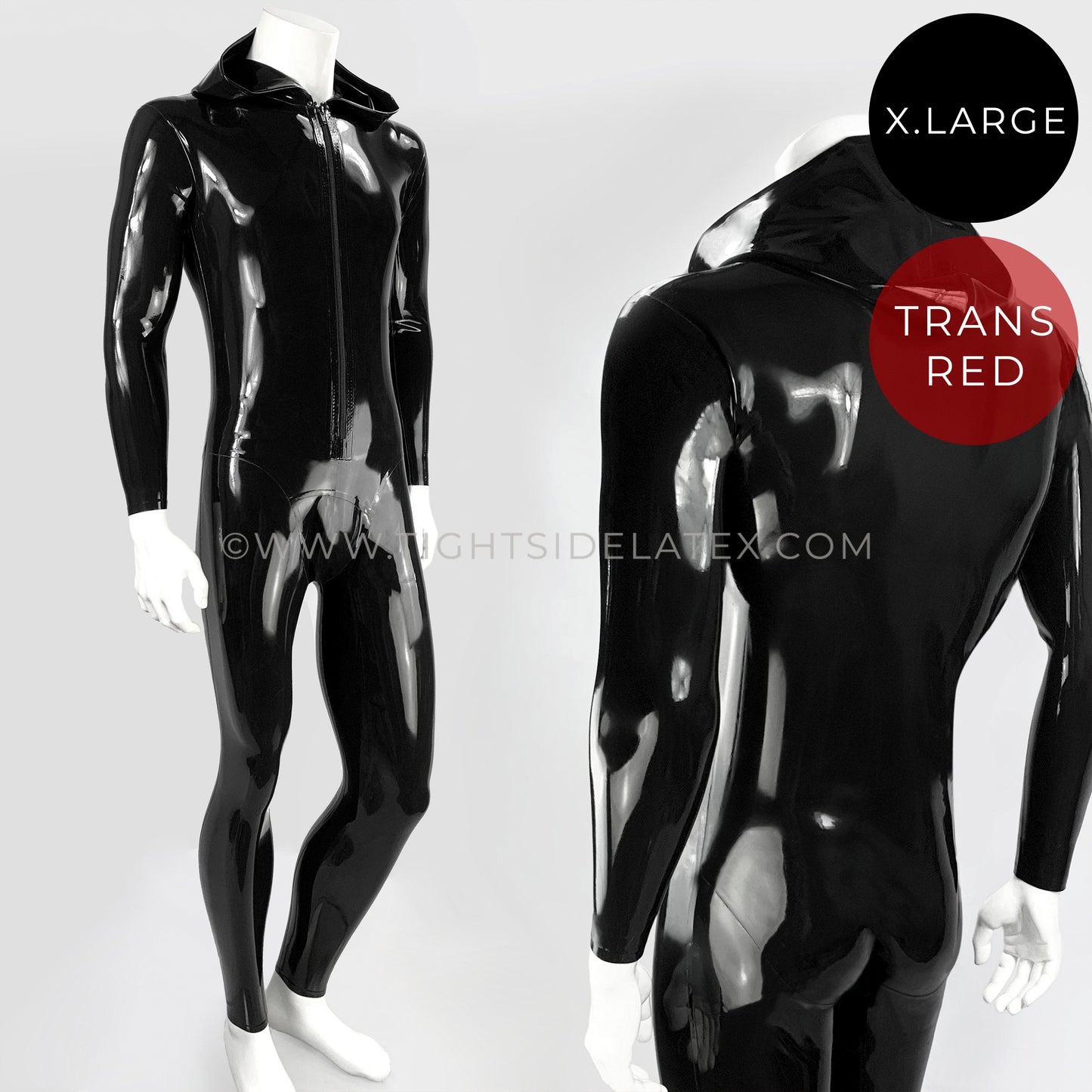 Mens Latex Catsuit With Hood - SAMPLE SALE