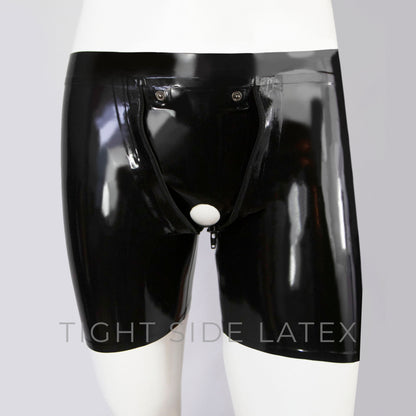 Latex Shorts With Removable Codpiece