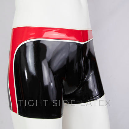 Latex Shorts With Red Trim