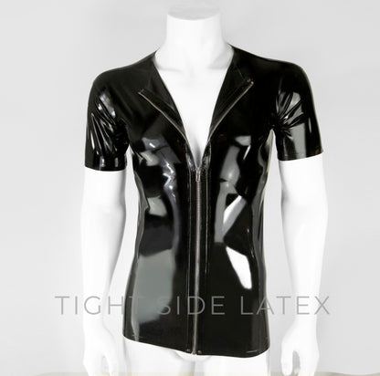 Latex Zip Up T-Shirt