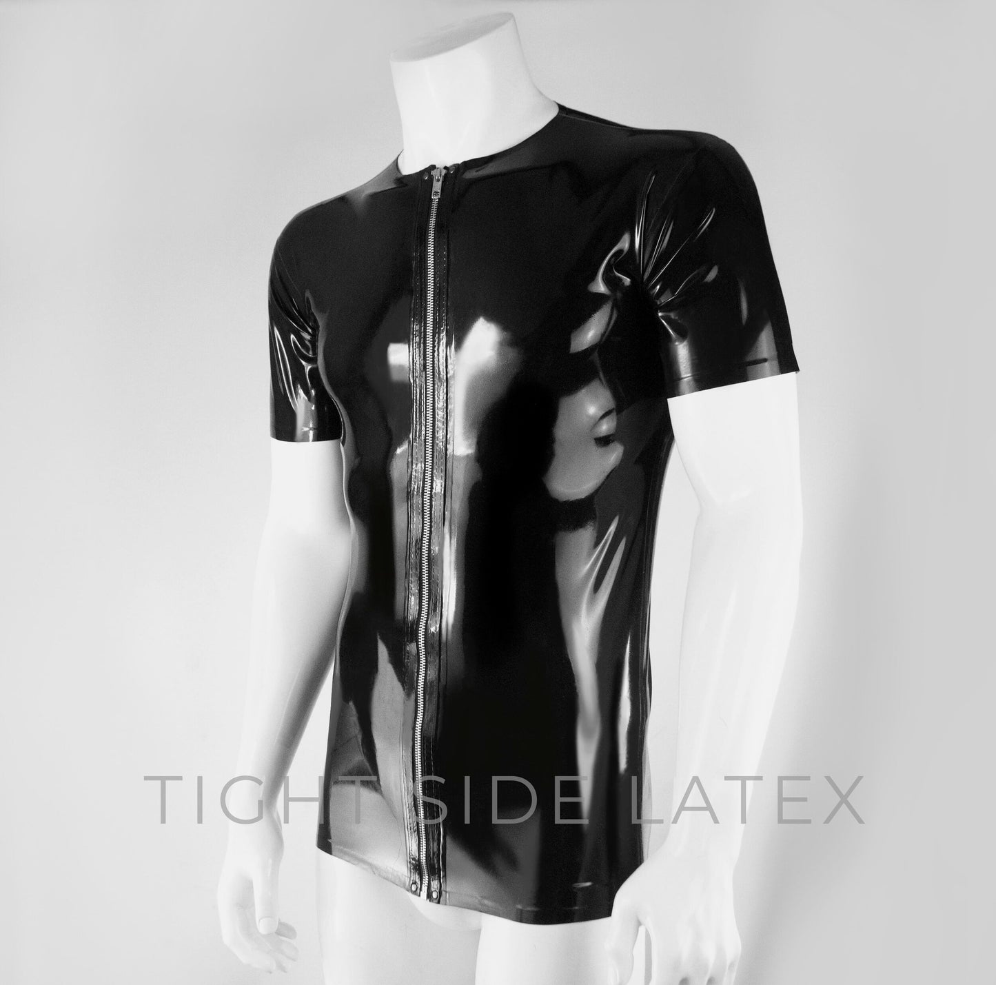 Latex Zip Up T-Shirt