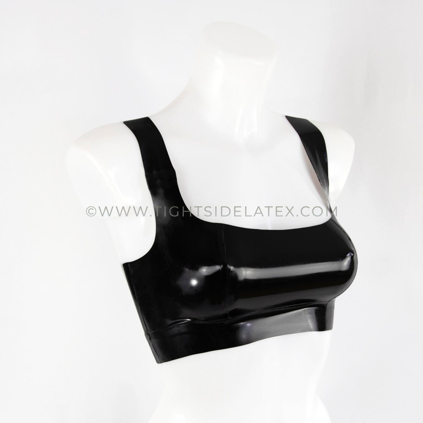 Latex Bandeau Bralette With Straps