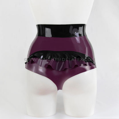 Latex Briefs With Ruffle Detail Back