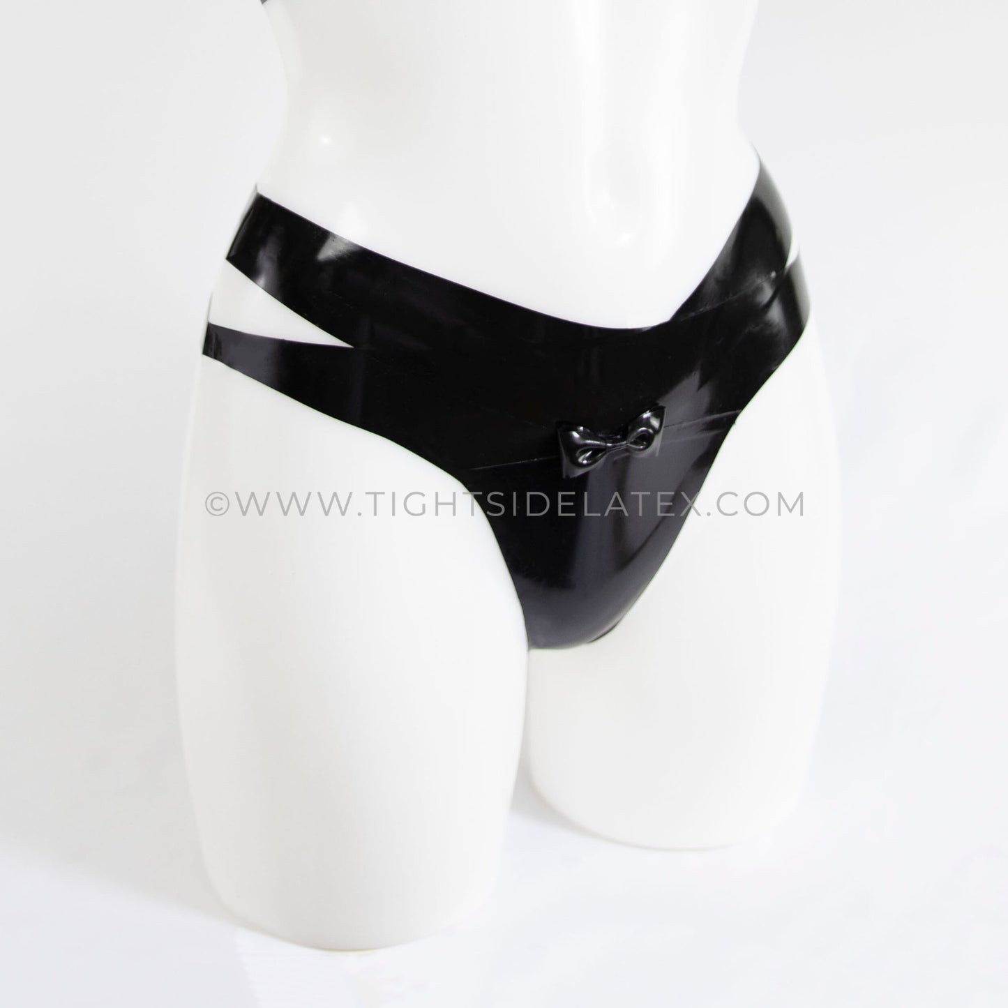 Latex Briefs With Cross Waistband And Bow