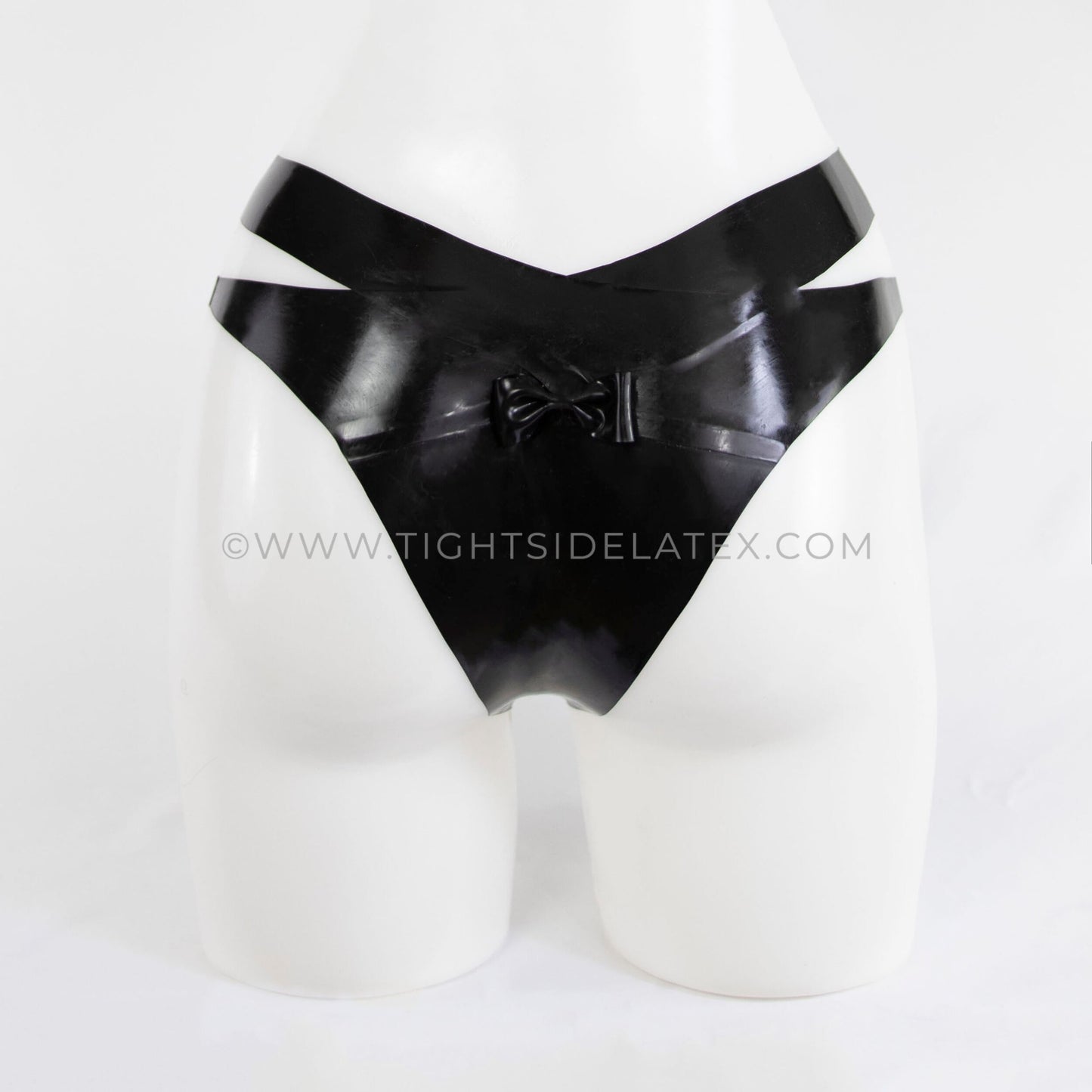 Latex Briefs With Cross Waistband And Bow