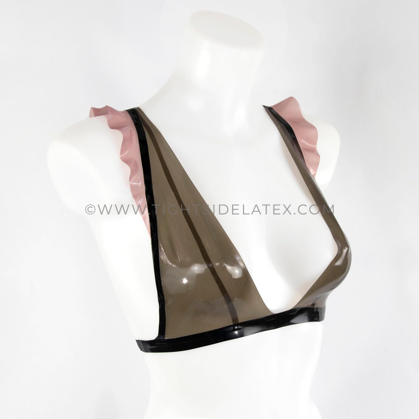 Latex Triangle Bralette Ruffles