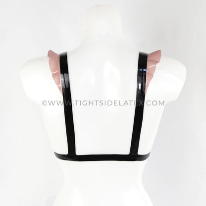 Latex Triangle Bralette Ruffles