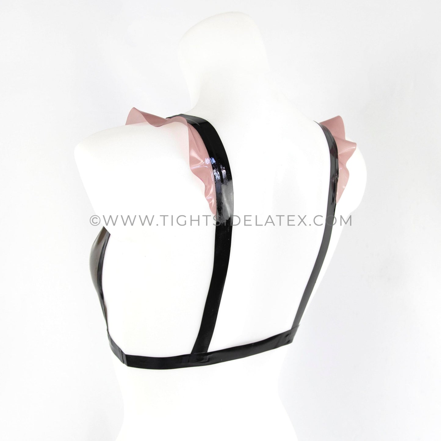 Latex Triangle Bralette Ruffles