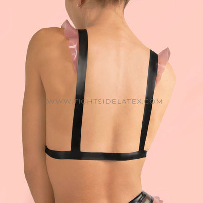 Latex Triangle Bralette Ruffles