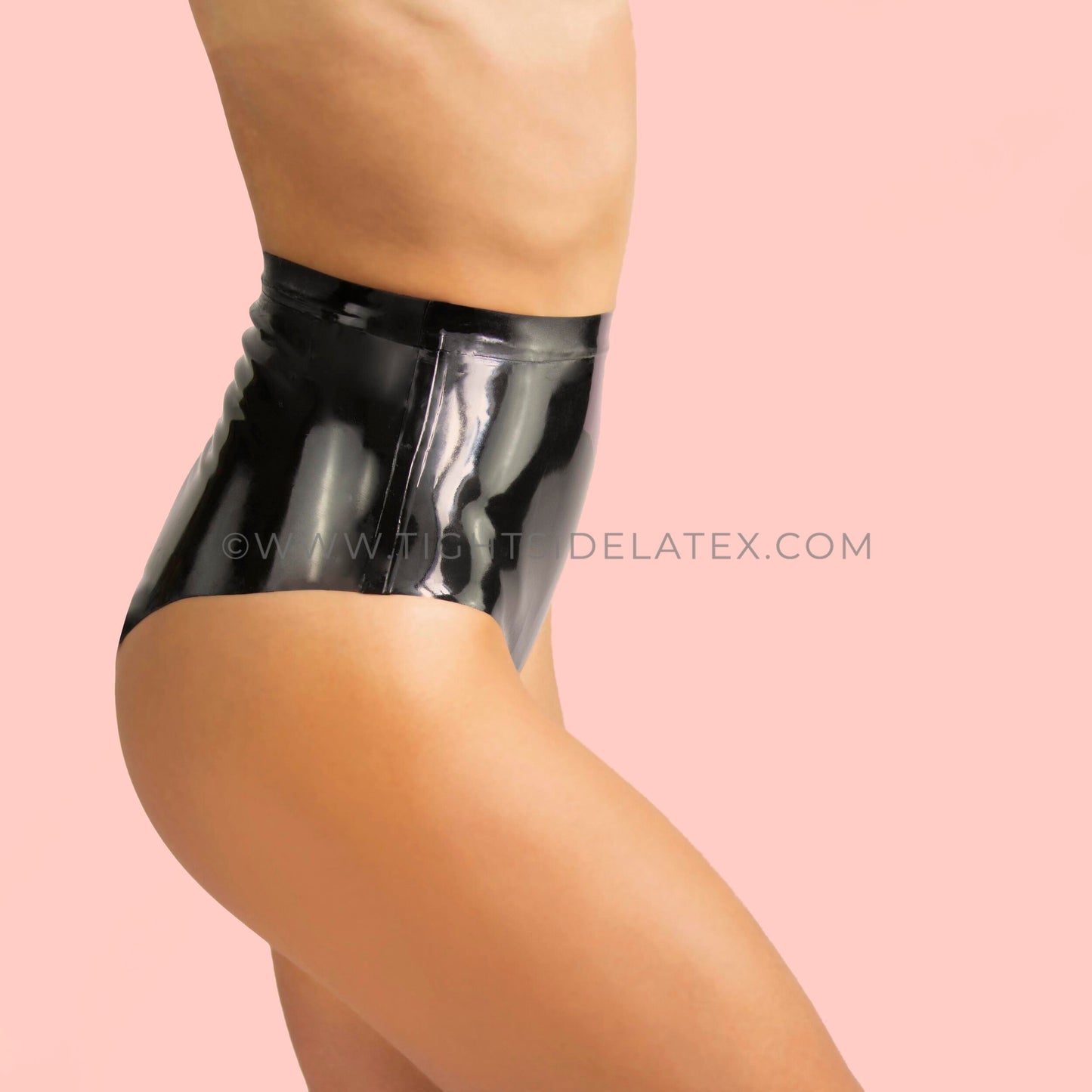 Latex Briefs With Sheer Cut Out Hearts