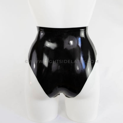 Latex Briefs With Sheer Cut Out Hearts