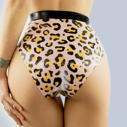 Latex Leopard Zip Briefs