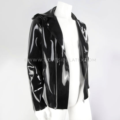 Mens Latex Biker Jacket 1mm