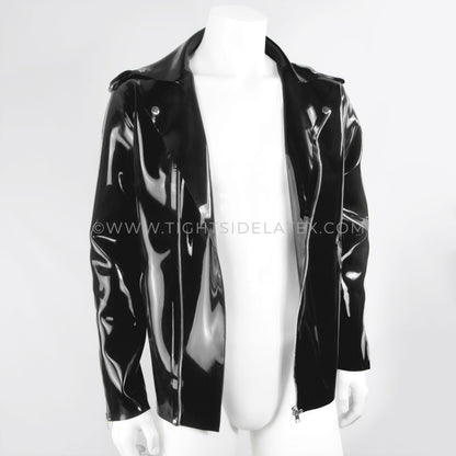 Mens Latex Biker Jacket 1mm