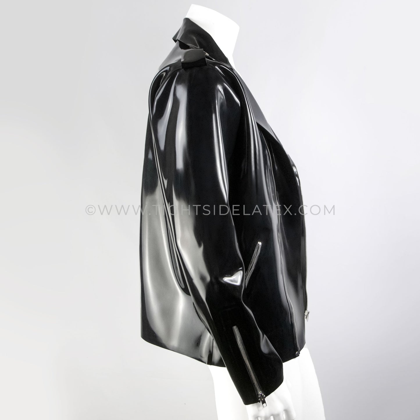 Mens Latex Biker Jacket 1mm