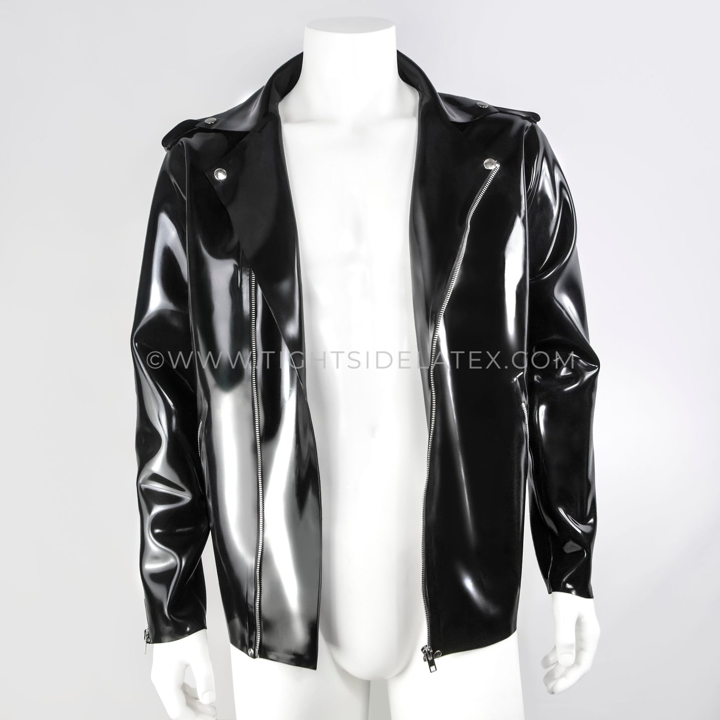 Mens Latex Biker Jacket 1mm