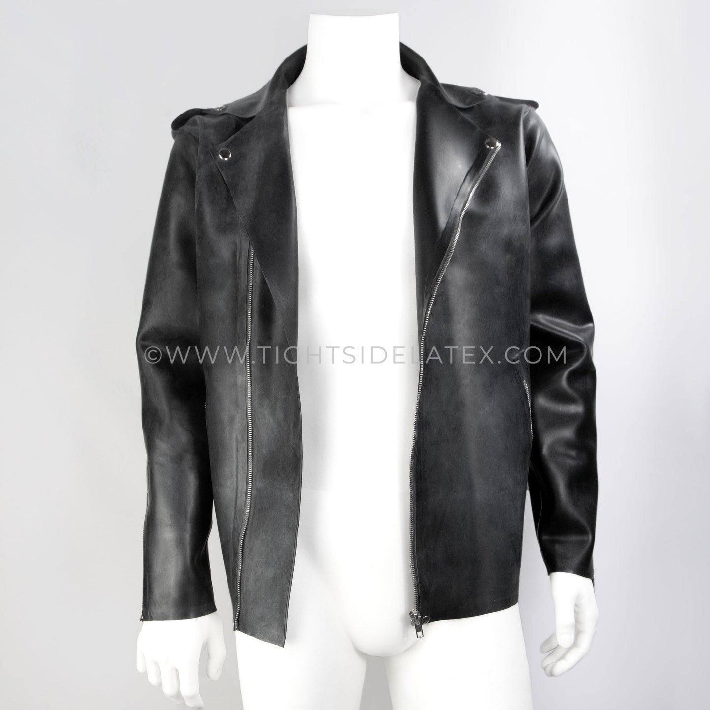 Mens Latex Biker Jacket 1mm