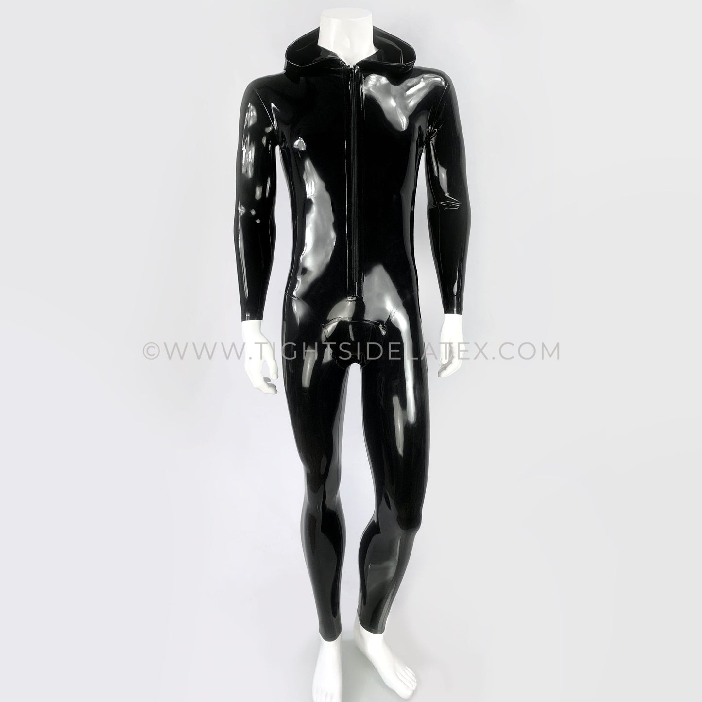 Mens Latex Catsuit With Hood