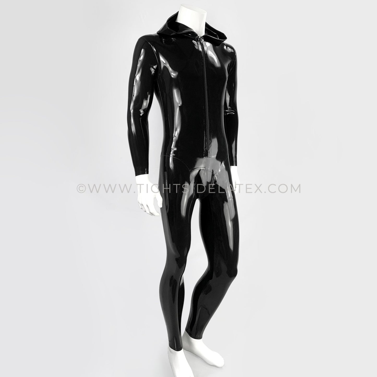 Mens Latex Catsuit With Hood