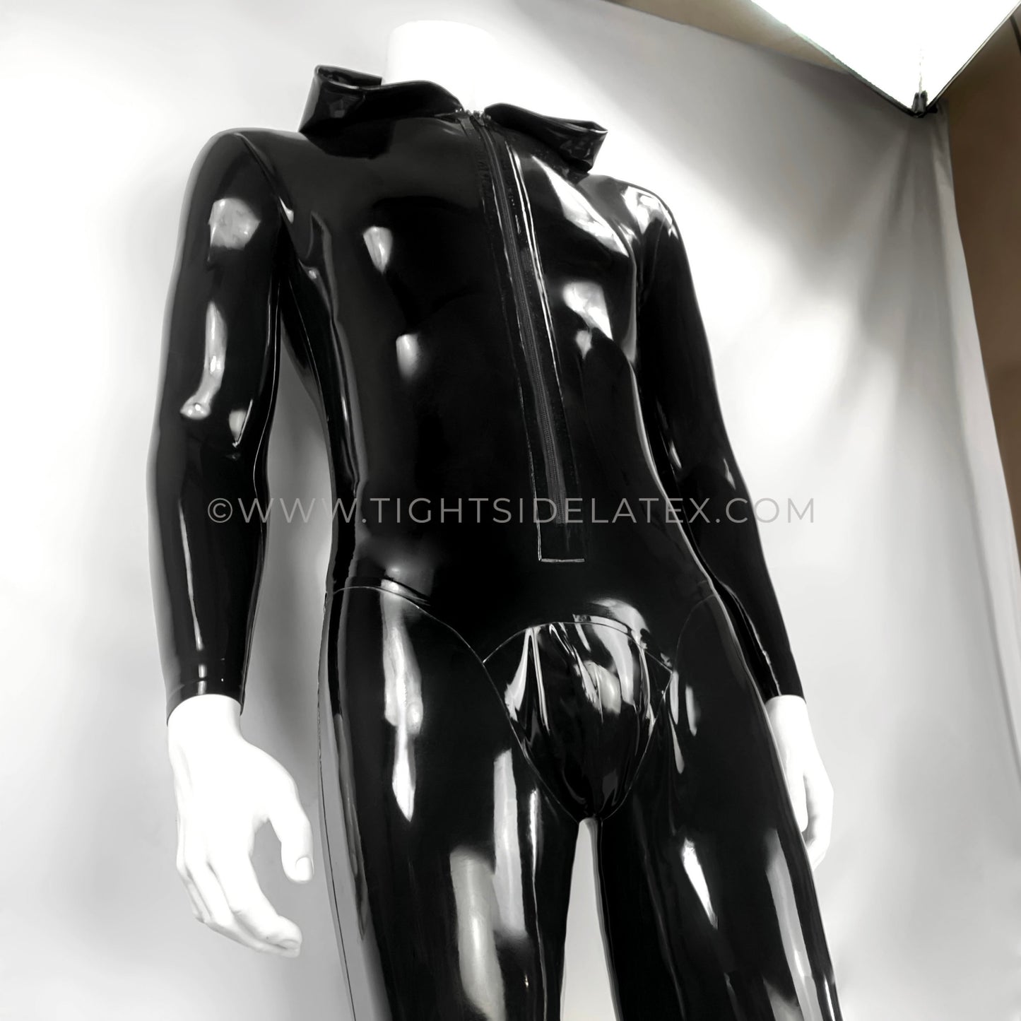 Mens Latex Catsuit With Hood