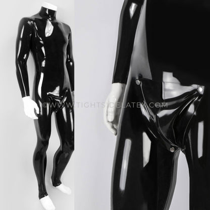 Mens Latex Catsuit With Codpiece