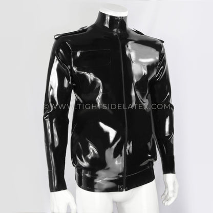 Mens Latex Military Jacket 0.8mm