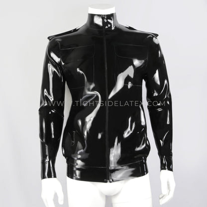 Mens Latex Military Jacket 0.8mm