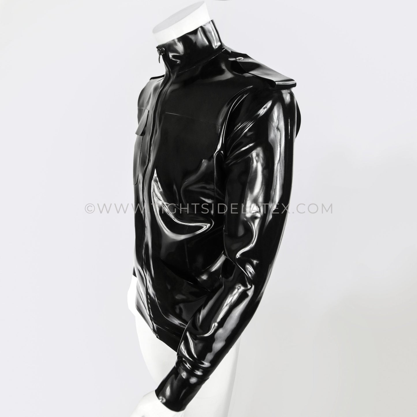 Mens Latex Military Jacket 0.8mm