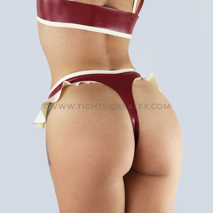 Latex Frill Thong