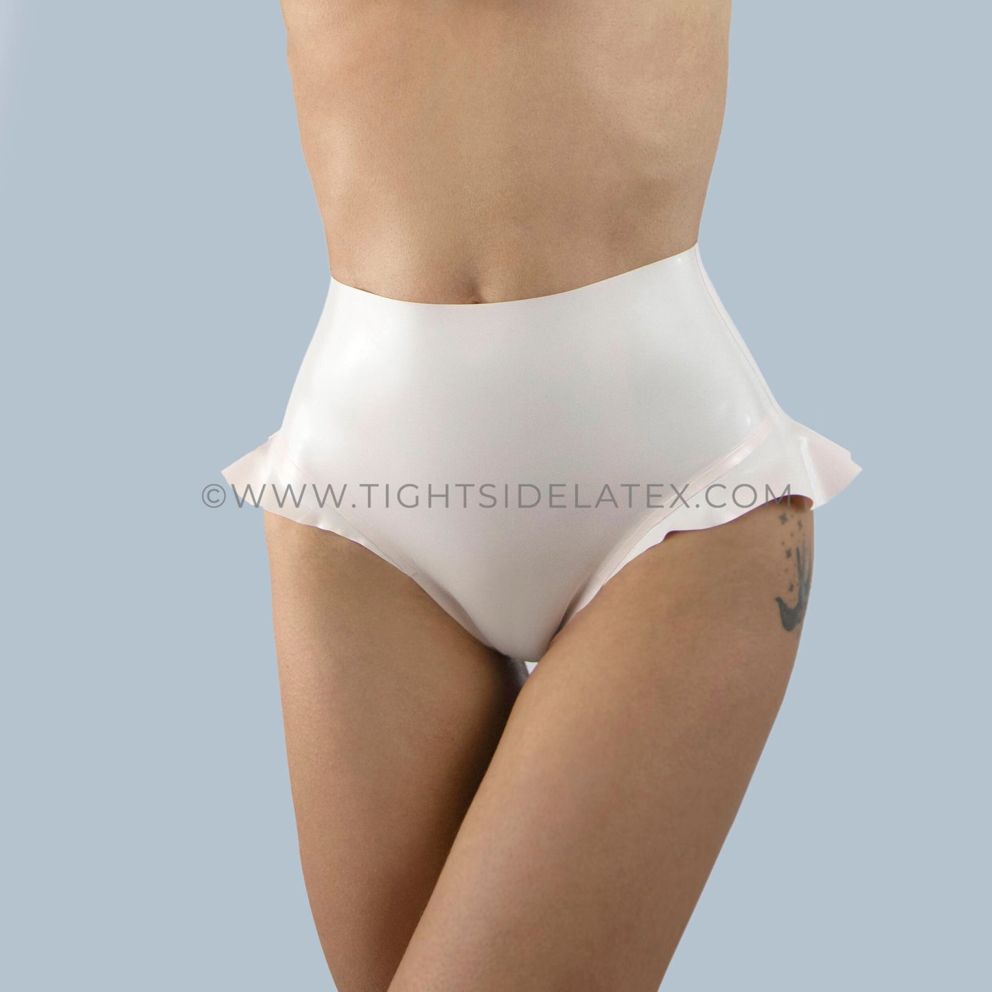 Latex Reversible Frill Detail Briefs