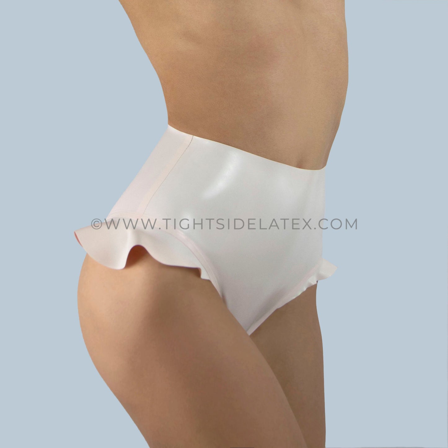 Latex Reversible Frill Detail Briefs