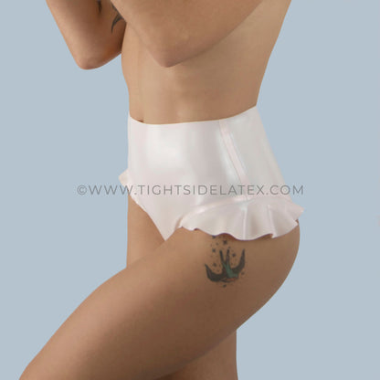 Latex Reversible Frill Detail Briefs