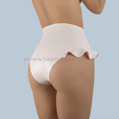 Latex Reversible Frill Detail Briefs