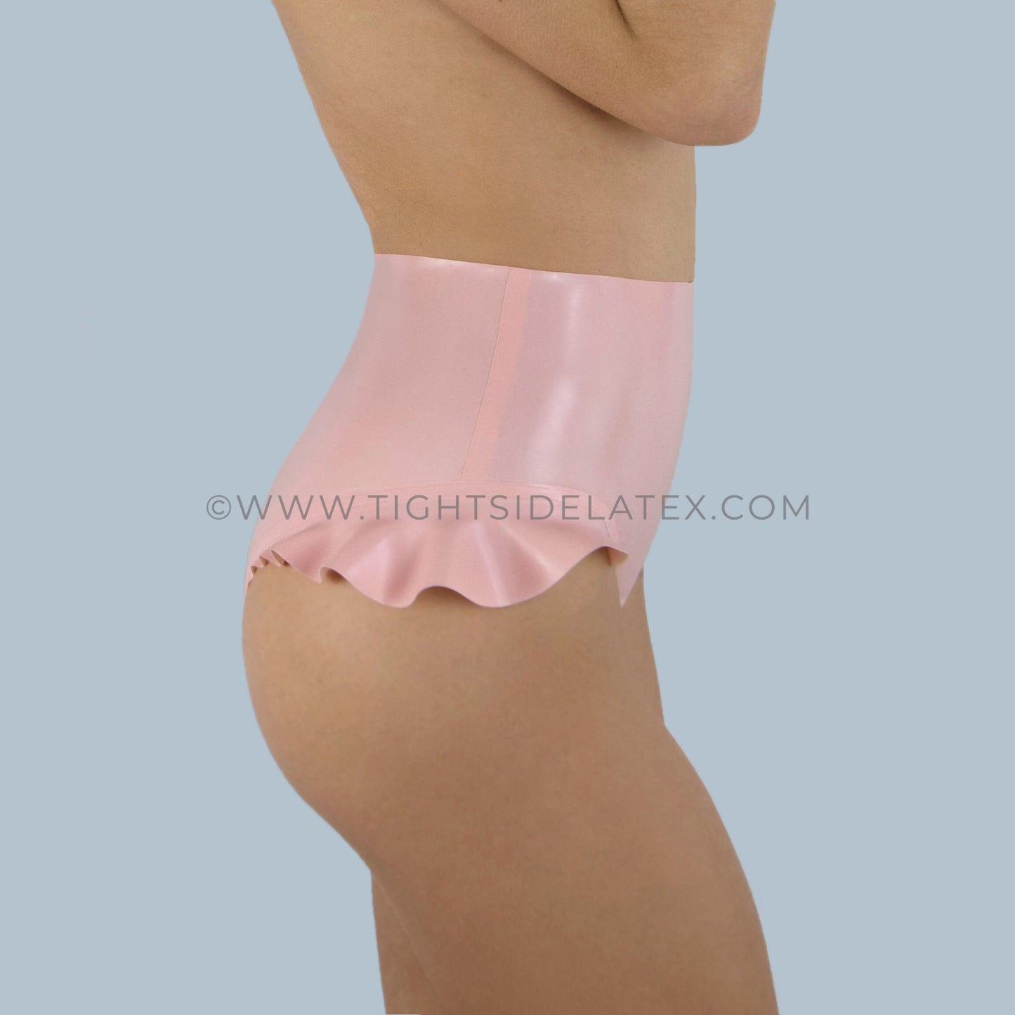 Latex Reversible Frill Detail Briefs