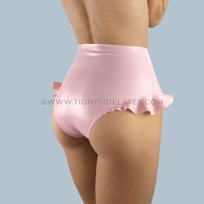 Latex Reversible Frill Detail Briefs