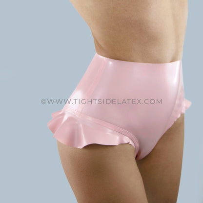 Latex Reversible Frill Detail Briefs