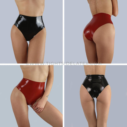 Latex Reversible High Waist Briefs