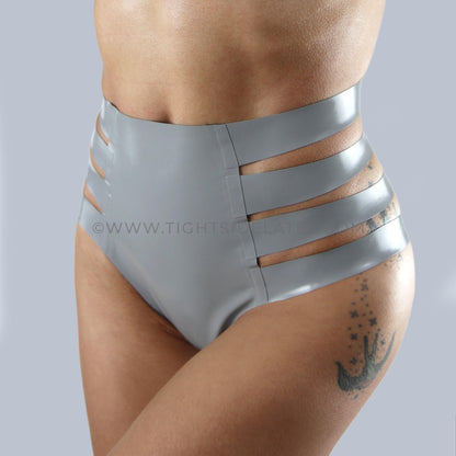 Latex Reversible Strap Detail Briefs