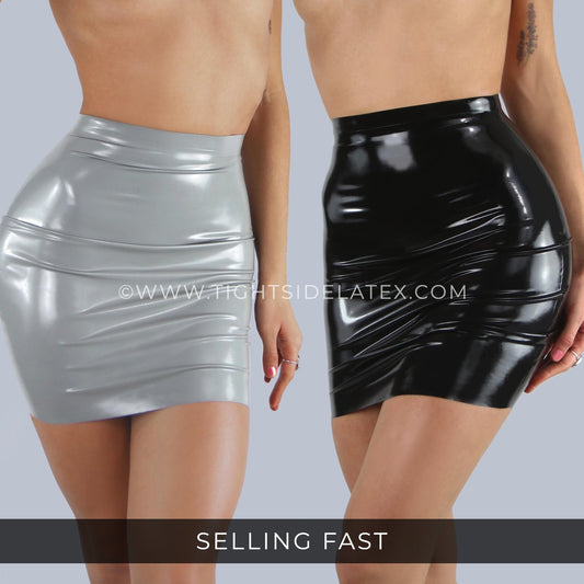 Latex Reversible Mini Pencil Skirt