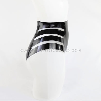 Latex High Waist Strap Detail Briefs