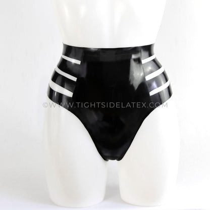 Latex High Waist Strap Detail Briefs