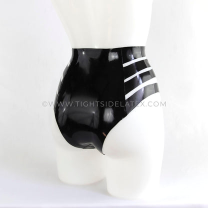 Latex High Waist Strap Detail Briefs