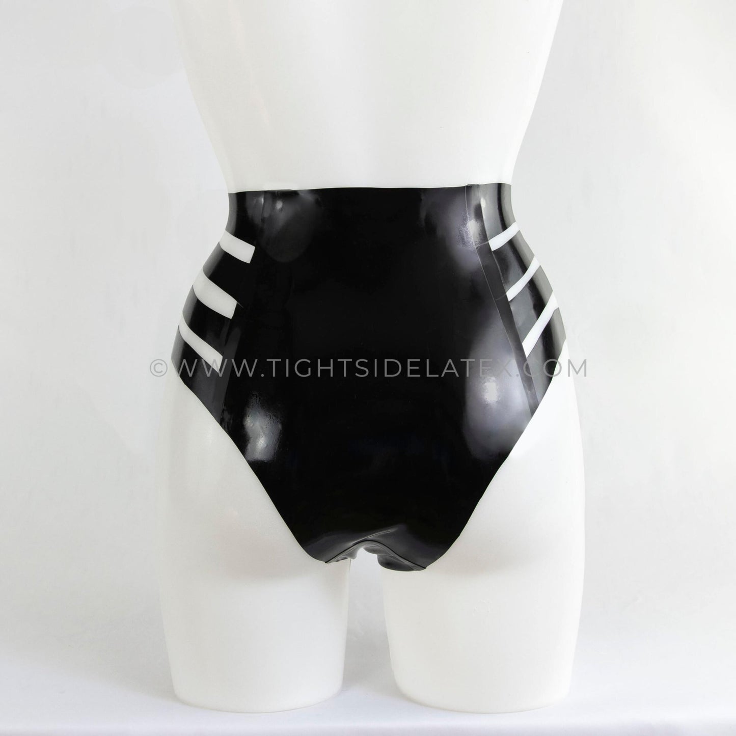 Latex High Waist Strap Detail Briefs