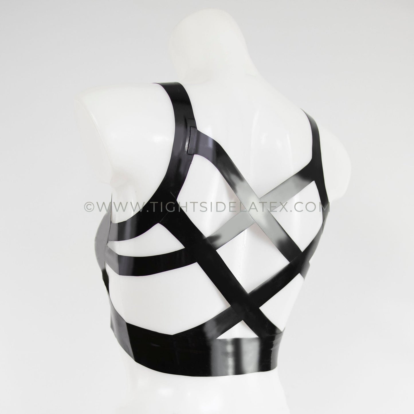 Latex Crop Top With Bow And Strap Back